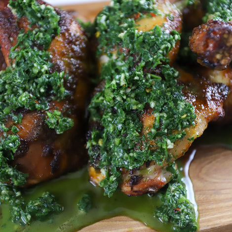 Chicken Quarters with Dill Chimichurri