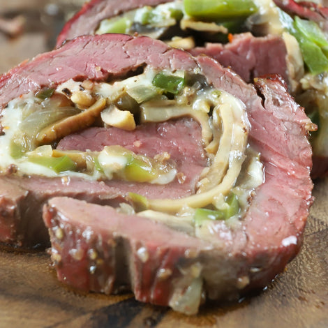 Philly Cheesesteak Stuffed Tenderloin