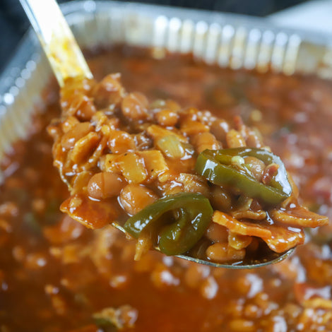 Peach Jalapeno Baked Beans