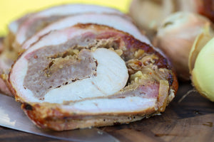 Brat Stuffed Pork Loin