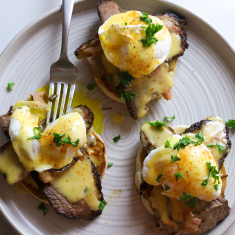 Brisket Eggs Benedict