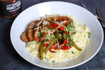 Honky Tonk Chicken Brat Alfredo
