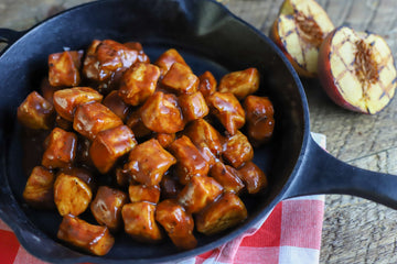 Peach Whiskey Pork Nuggets