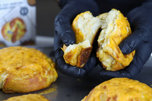 Cheddar Pretzel Rolls