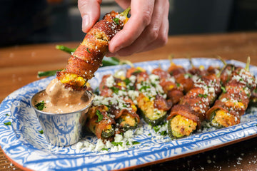 jalapeno popper getting dipped