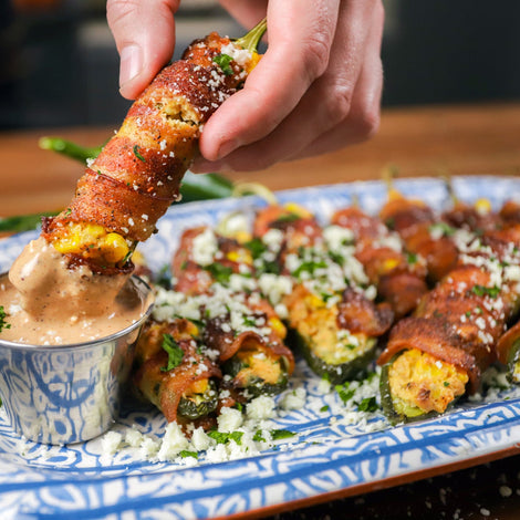 jalapeno popper getting dipped