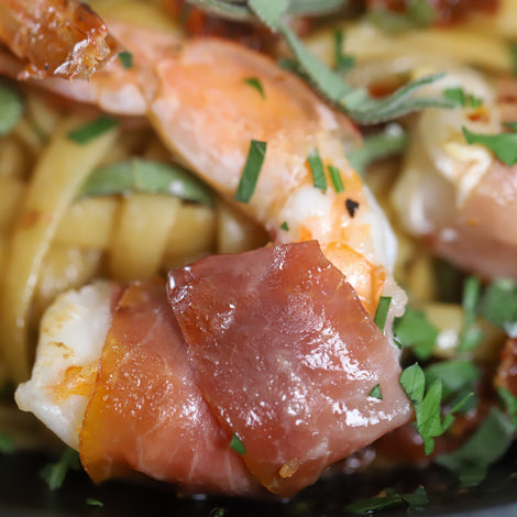 Shrimp Saltimbocca Pasta