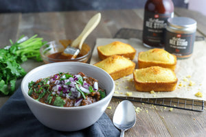 Texas Chili and Hot Honey Cornbread