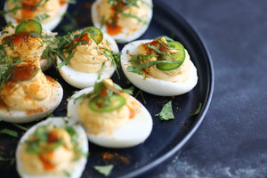 Elote Loco Deviled Eggs