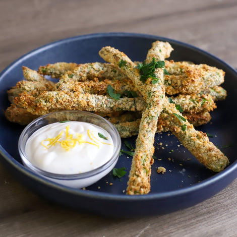 Air Fryer Asparagus Fries with Lemon Aioli