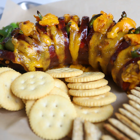 Jalapeno Cheddar Summer Sausage Hasselback