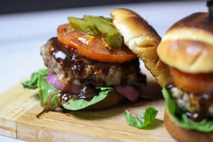 Red, White and Que Burger