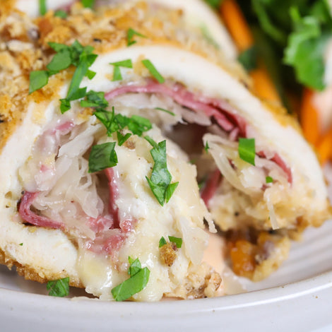 Reuben Stuffed Chicken Pinwheels