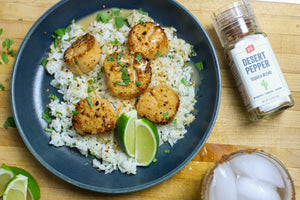 Tequila Lime Scallops with Cilantro Rice