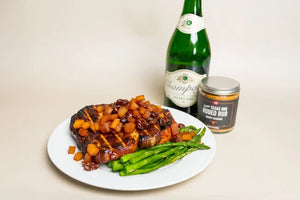 Smoked Rodeo Rub Pork Chops with Champagne Cherry Apple Chutney