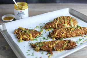 Pretzel Crusted Fish with Hot Honey Mustard