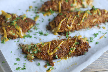 Pretzel Crusted Fish with Hot Honey Mustard