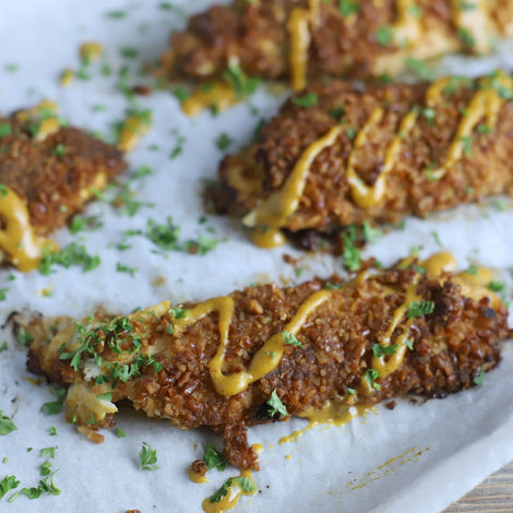 Pretzel Crusted Fish with Hot Honey Mustard