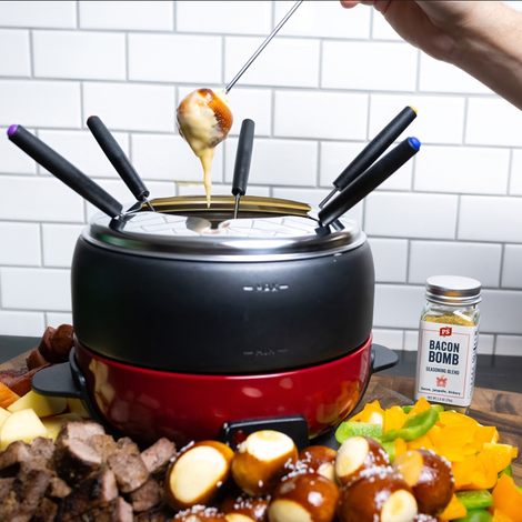 Bacon Bomb Smoked Cheese Fondue