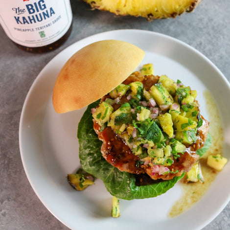 Big Kahuna Burgers with Grilled Pineapple Salsa