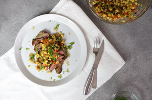 Grilled Flank Steak with Charred Corn Salad
