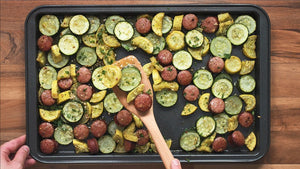 Sheet Pan Roasted Sausage with Summer Squash