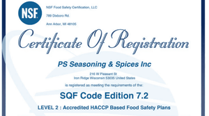 PS Seasoning Achieves SQF Level 2 Certification