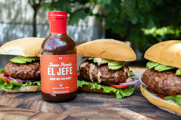 Smoked Stuffed Chorizo Burger Recipe - PS Seasoning - El Jefe Sauce - Chorizo Seasoning