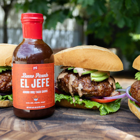 Smoked Stuffed Chorizo Burger Recipe - PS Seasoning - El Jefe Sauce - Chorizo Seasoning