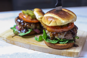 Red, White and Que Burger