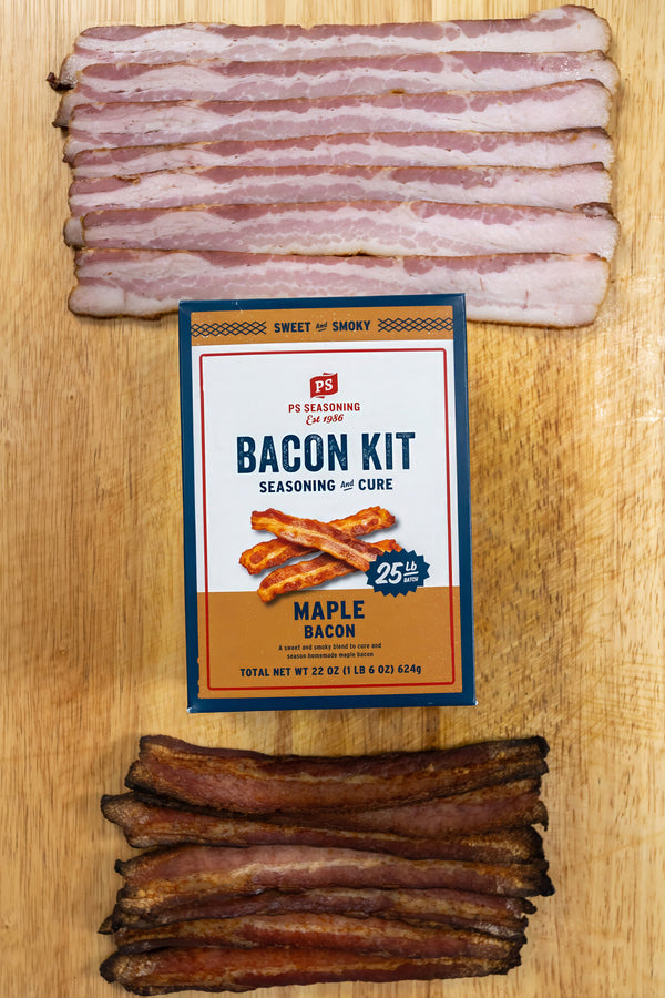 bacon kit with raw bacon and cooked bacon