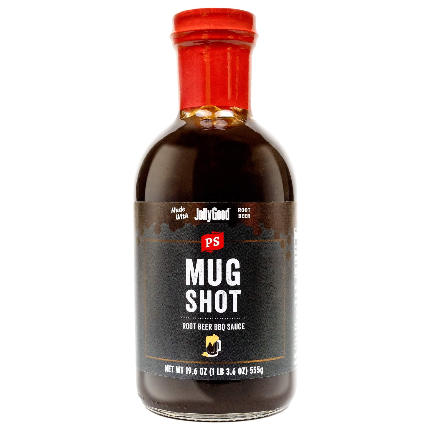 PS Seasoning Mug Shot Root Beer BBQ Sauce — sweet-smoky root beer BBQ sauce with molasses for ribs, pulled pork, and BBQ chicken