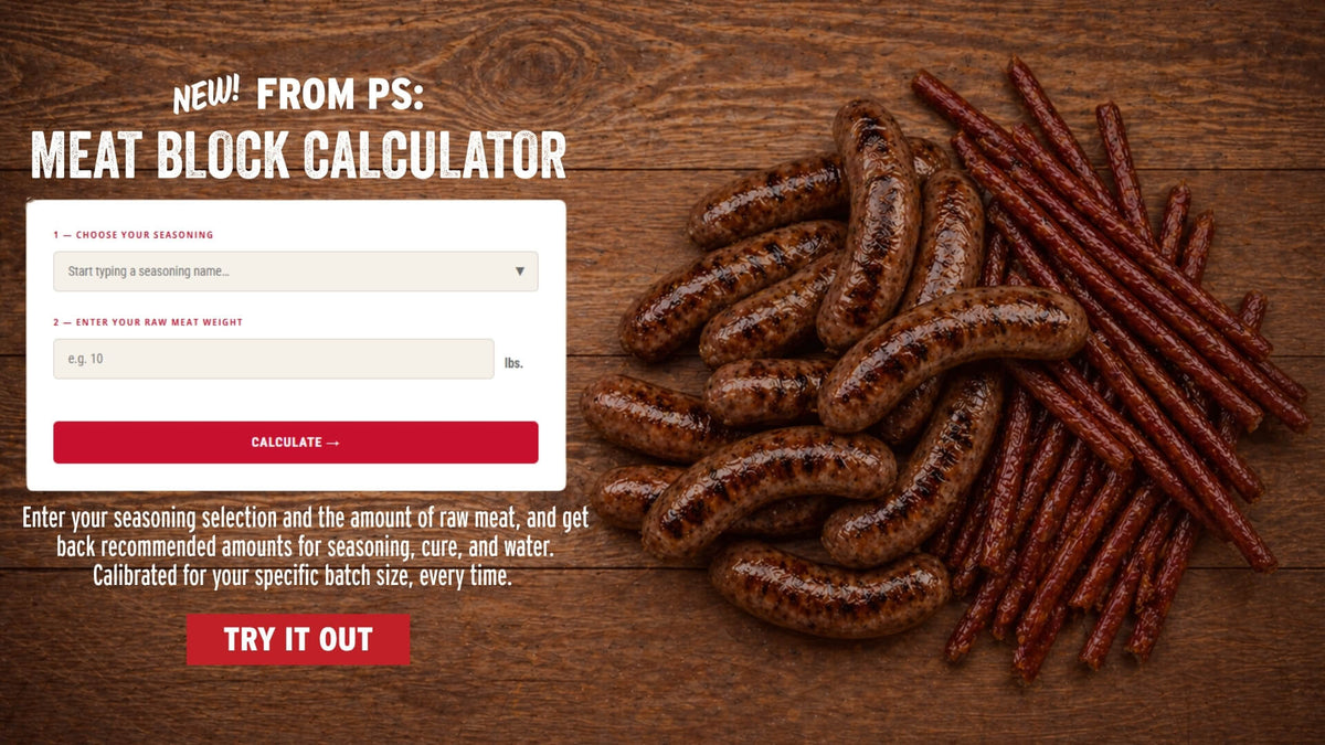 Meat Block Calculator - helps you calculate seasoning cure and water