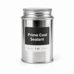A 1 oz metal tin of Prime Coat Sealant with a black label, shown on a clean white background.