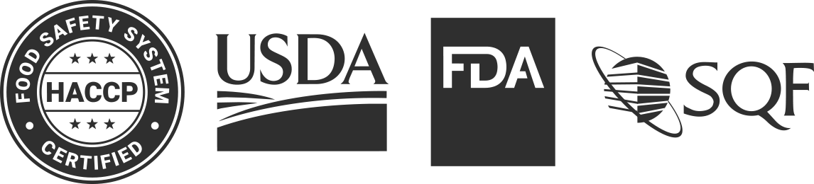 Logos of USDA and SQF on a white background