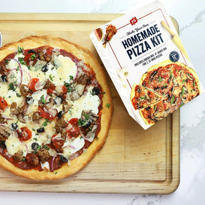 Make your own Homemade pizza kit - includes pizza dough mix, pizza sauce and 2, 12-inch pizzas