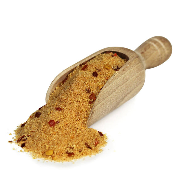 Scoop of Mango Habanero Bratwurst Seasoning made by PS Seasoning.