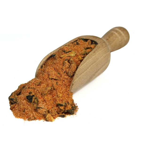 Scoop of spices used to make Jalapeno Snack Sticks