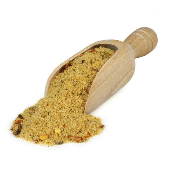 Scoop of seasoning and spices used to make Thai BBQ Snack Sticks