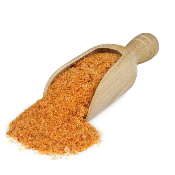 A scoop of spices and garlic seasoning for meat sticks