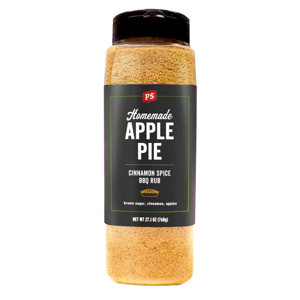 A large, 27.1 OZ, Homemade Apple Pie - Cinnamon Spice BBQ Rub