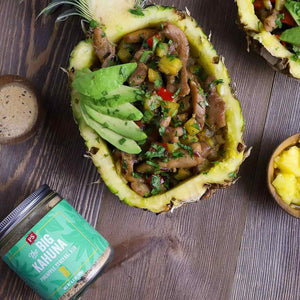 Big Kahuna - Pineapple Teriyaki Rub with pineapple dish