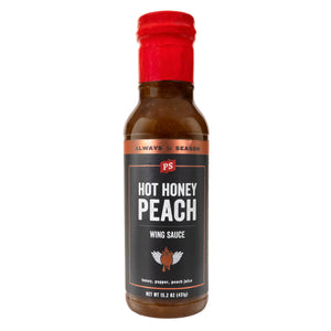 Hot Honey Peach BBQ sauce - sweet and spicy wing sauce