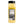 Yellow seasoning container with black lid and label on a white background
