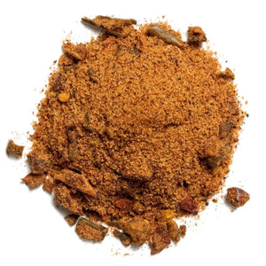 A pile of No. 367 Fiesta Cheddar Bratwurst Seasoning