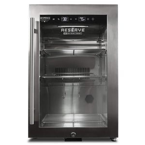 PS Seasoning Reserve 50 home dry aging cabinet — 25 lb capacity stainless steel cabinet with always-visible digital display for dry-aged steak, charcuterie, and primal cuts