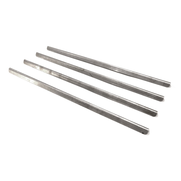 Stainless steel smoke sticks shown hanging snack sticks and summer sausage in a Pro Smoker home electric smoker — multiplies smoking capacity over flat-shelf smoking for larger batches