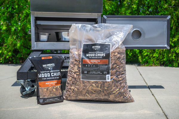PS Seasoning Pro Smoker premium smoking wood chips — Mesquite in both sizes