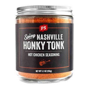 PS Seasoning Honky Tonk Nashville Hot Seasoning - hot chicken and pork rub with cayenne and paprika for fried chicken, hot chicken sandwiches, and wings