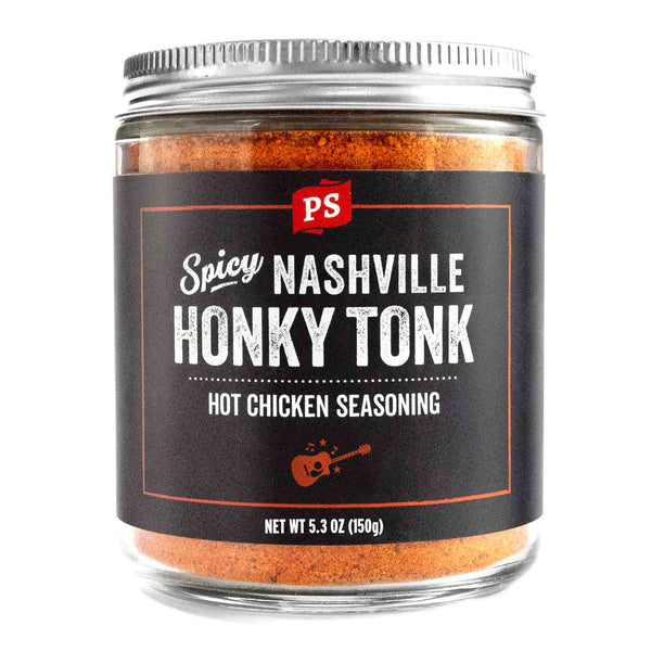 PS Seasoning Honky Tonk Nashville Hot Seasoning - hot chicken and pork rub with cayenne and paprika for fried chicken, hot chicken sandwiches, and wings